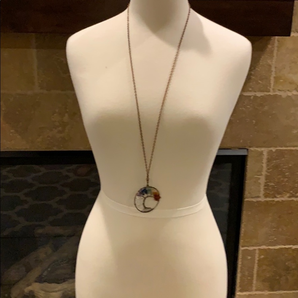 Long Family Tree statement necklace